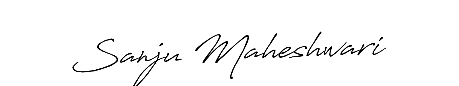 Create a beautiful signature design for name Sanju Maheshwari. With this signature (Antro_Vectra_Bolder) fonts, you can make a handwritten signature for free. Sanju Maheshwari signature style 7 images and pictures png