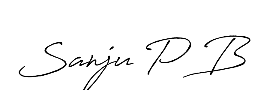 Use a signature maker to create a handwritten signature online. With this signature software, you can design (Antro_Vectra_Bolder) your own signature for name Sanju P B. Sanju P B signature style 7 images and pictures png