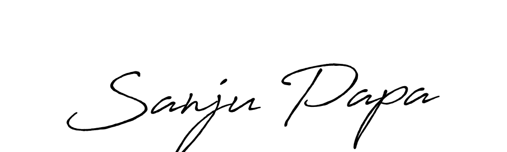 Use a signature maker to create a handwritten signature online. With this signature software, you can design (Antro_Vectra_Bolder) your own signature for name Sanju Papa. Sanju Papa signature style 7 images and pictures png