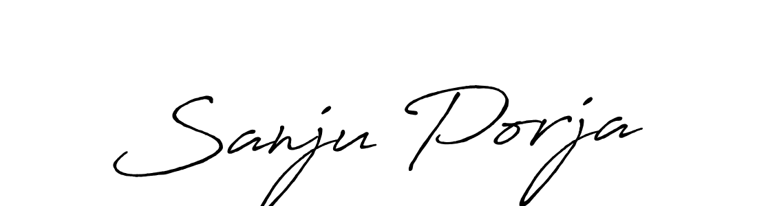 Make a beautiful signature design for name Sanju Porja. With this signature (Antro_Vectra_Bolder) style, you can create a handwritten signature for free. Sanju Porja signature style 7 images and pictures png