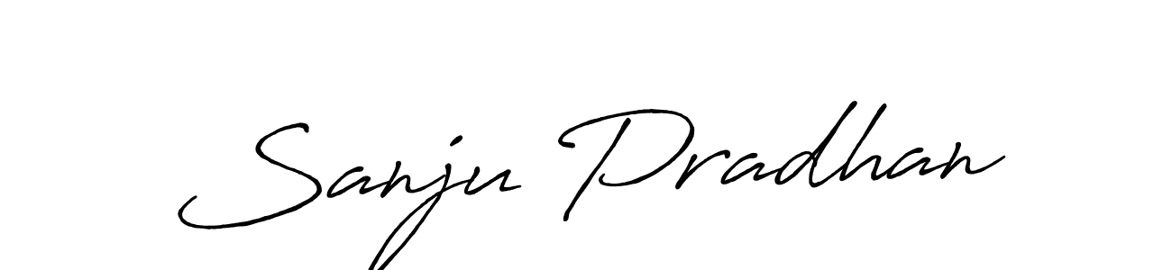 How to make Sanju Pradhan name signature. Use Antro_Vectra_Bolder style for creating short signs online. This is the latest handwritten sign. Sanju Pradhan signature style 7 images and pictures png