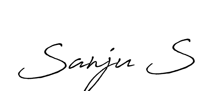 Sanju S stylish signature style. Best Handwritten Sign (Antro_Vectra_Bolder) for my name. Handwritten Signature Collection Ideas for my name Sanju S. Sanju S signature style 7 images and pictures png