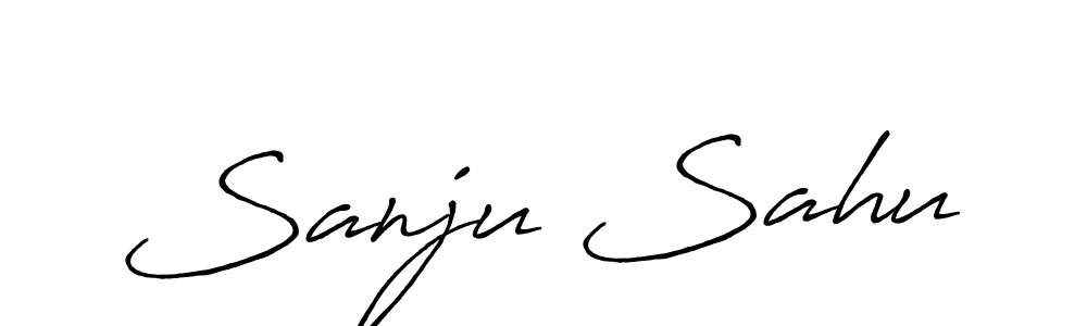 Make a beautiful signature design for name Sanju Sahu. With this signature (Antro_Vectra_Bolder) style, you can create a handwritten signature for free. Sanju Sahu signature style 7 images and pictures png