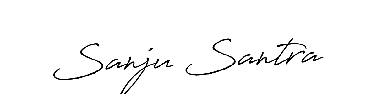 How to make Sanju Santra name signature. Use Antro_Vectra_Bolder style for creating short signs online. This is the latest handwritten sign. Sanju Santra signature style 7 images and pictures png