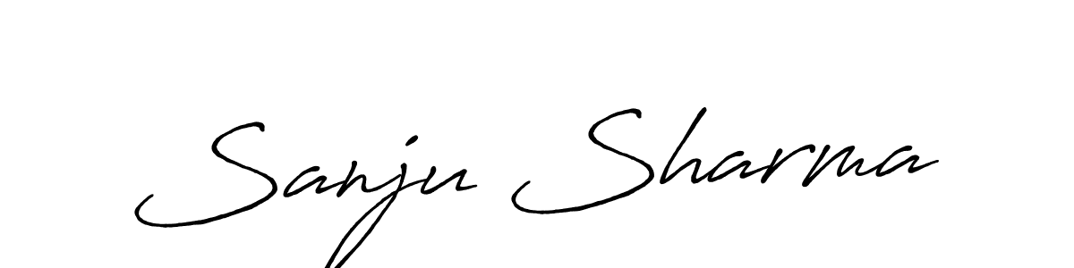 Make a beautiful signature design for name Sanju Sharma. With this signature (Antro_Vectra_Bolder) style, you can create a handwritten signature for free. Sanju Sharma signature style 7 images and pictures png