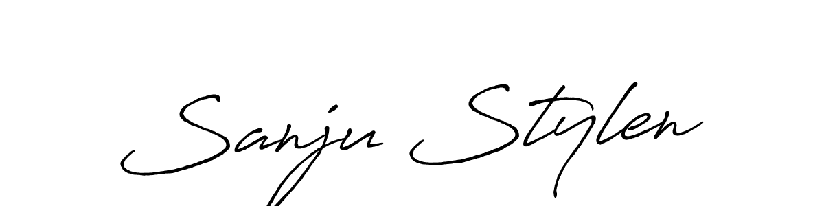 How to make Sanju Stylen signature? Antro_Vectra_Bolder is a professional autograph style. Create handwritten signature for Sanju Stylen name. Sanju Stylen signature style 7 images and pictures png