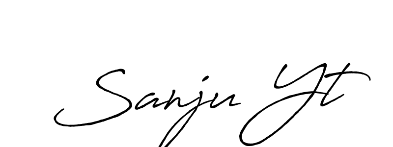 How to make Sanju Yt name signature. Use Antro_Vectra_Bolder style for creating short signs online. This is the latest handwritten sign. Sanju Yt signature style 7 images and pictures png