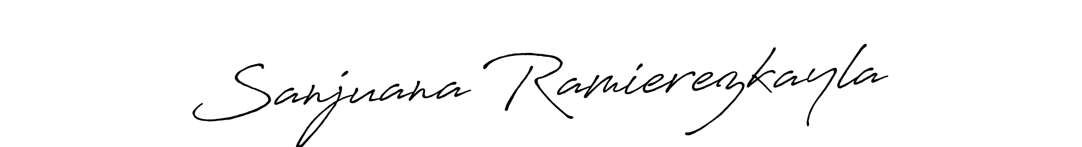 Make a short Sanjuana Ramierezkayla signature style. Manage your documents anywhere anytime using Antro_Vectra_Bolder. Create and add eSignatures, submit forms, share and send files easily. Sanjuana Ramierezkayla signature style 7 images and pictures png