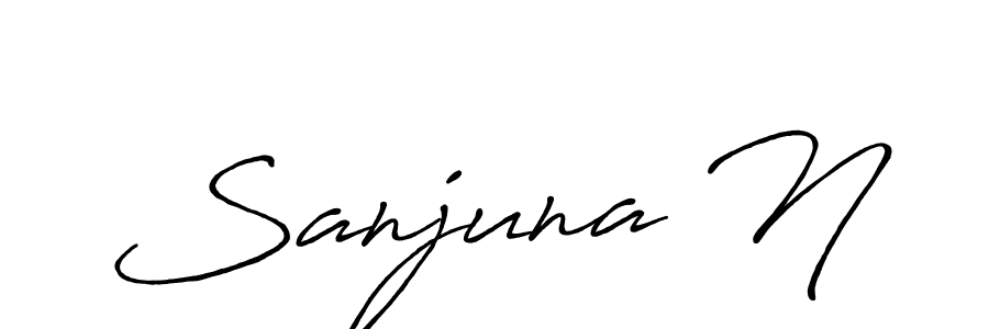 You should practise on your own different ways (Antro_Vectra_Bolder) to write your name (Sanjuna N) in signature. don't let someone else do it for you. Sanjuna N signature style 7 images and pictures png