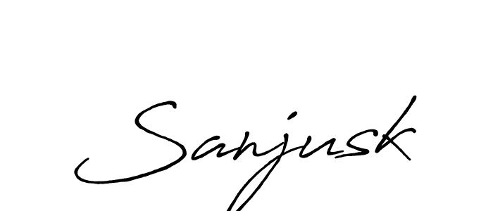 Make a beautiful signature design for name Sanjusk. With this signature (Antro_Vectra_Bolder) style, you can create a handwritten signature for free. Sanjusk signature style 7 images and pictures png
