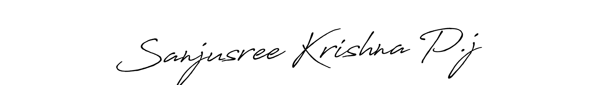 The best way (Antro_Vectra_Bolder) to make a short signature is to pick only two or three words in your name. The name Sanjusree Krishna P.j include a total of six letters. For converting this name. Sanjusree Krishna P.j signature style 7 images and pictures png