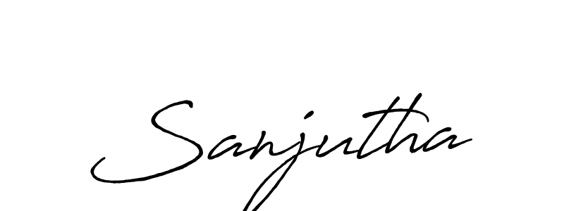 Antro_Vectra_Bolder is a professional signature style that is perfect for those who want to add a touch of class to their signature. It is also a great choice for those who want to make their signature more unique. Get Sanjutha name to fancy signature for free. Sanjutha signature style 7 images and pictures png