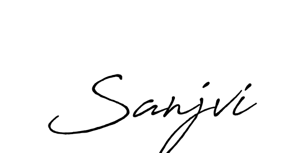 How to make Sanjvi name signature. Use Antro_Vectra_Bolder style for creating short signs online. This is the latest handwritten sign. Sanjvi signature style 7 images and pictures png