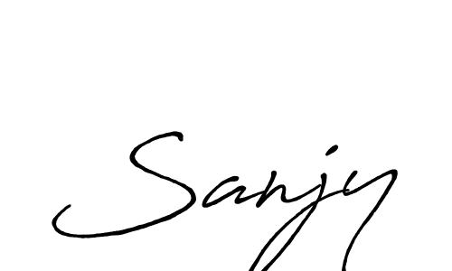 How to make Sanjy signature? Antro_Vectra_Bolder is a professional autograph style. Create handwritten signature for Sanjy name. Sanjy signature style 7 images and pictures png