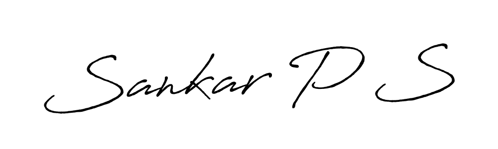 How to make Sankar P S name signature. Use Antro_Vectra_Bolder style for creating short signs online. This is the latest handwritten sign. Sankar P S signature style 7 images and pictures png