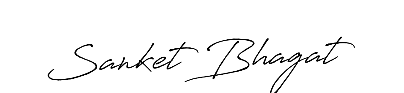 How to make Sanket Bhagat name signature. Use Antro_Vectra_Bolder style for creating short signs online. This is the latest handwritten sign. Sanket Bhagat signature style 7 images and pictures png