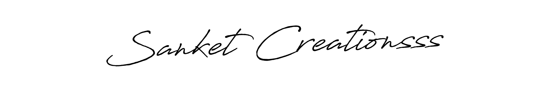 Design your own signature with our free online signature maker. With this signature software, you can create a handwritten (Antro_Vectra_Bolder) signature for name Sanket Creationsss. Sanket Creationsss signature style 7 images and pictures png