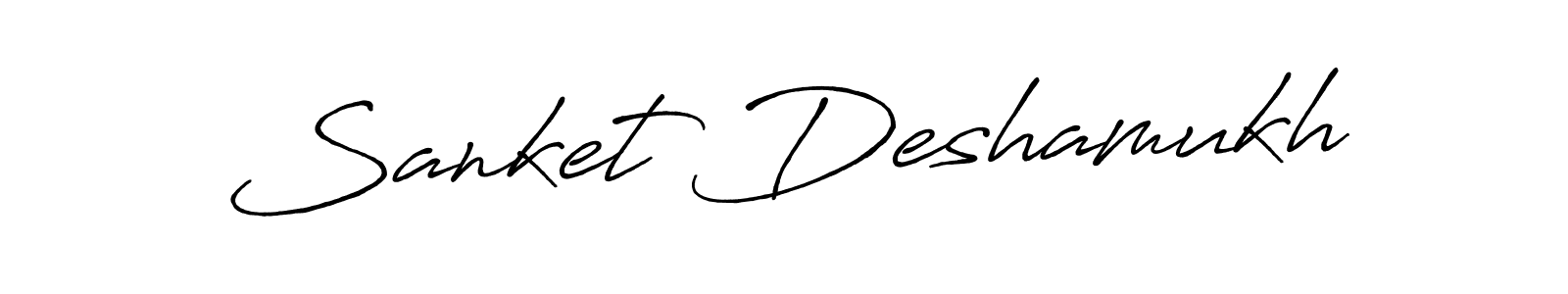 Create a beautiful signature design for name Sanket Deshamukh. With this signature (Antro_Vectra_Bolder) fonts, you can make a handwritten signature for free. Sanket Deshamukh signature style 7 images and pictures png