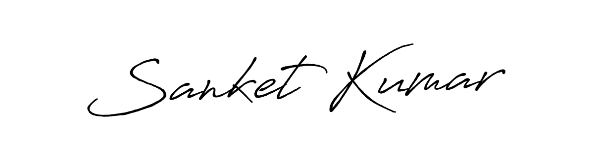 How to make Sanket Kumar name signature. Use Antro_Vectra_Bolder style for creating short signs online. This is the latest handwritten sign. Sanket Kumar signature style 7 images and pictures png