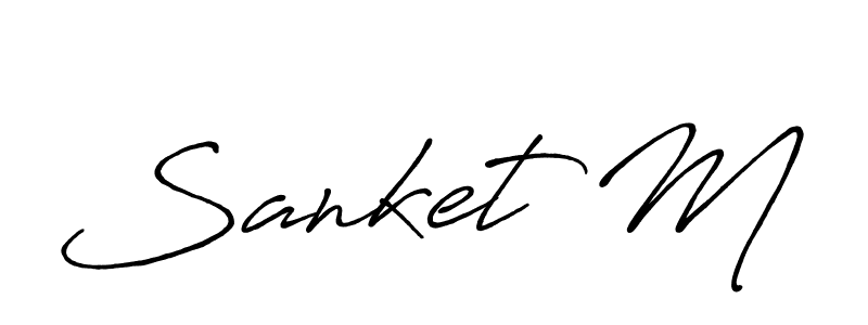 Also You can easily find your signature by using the search form. We will create Sanket M name handwritten signature images for you free of cost using Antro_Vectra_Bolder sign style. Sanket M signature style 7 images and pictures png