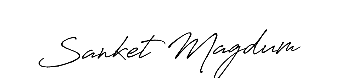 Use a signature maker to create a handwritten signature online. With this signature software, you can design (Antro_Vectra_Bolder) your own signature for name Sanket Magdum. Sanket Magdum signature style 7 images and pictures png