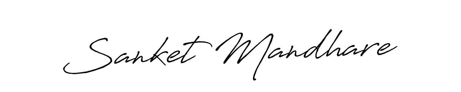 Make a beautiful signature design for name Sanket Mandhare. With this signature (Antro_Vectra_Bolder) style, you can create a handwritten signature for free. Sanket Mandhare signature style 7 images and pictures png