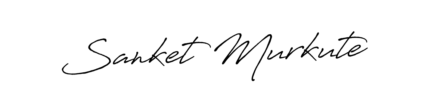 How to make Sanket Murkute name signature. Use Antro_Vectra_Bolder style for creating short signs online. This is the latest handwritten sign. Sanket Murkute signature style 7 images and pictures png