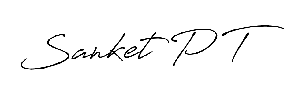 Also we have Sanket P T name is the best signature style. Create professional handwritten signature collection using Antro_Vectra_Bolder autograph style. Sanket P T signature style 7 images and pictures png
