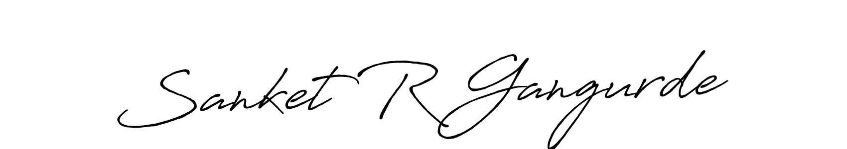 How to make Sanket R Gangurde name signature. Use Antro_Vectra_Bolder style for creating short signs online. This is the latest handwritten sign. Sanket R Gangurde signature style 7 images and pictures png