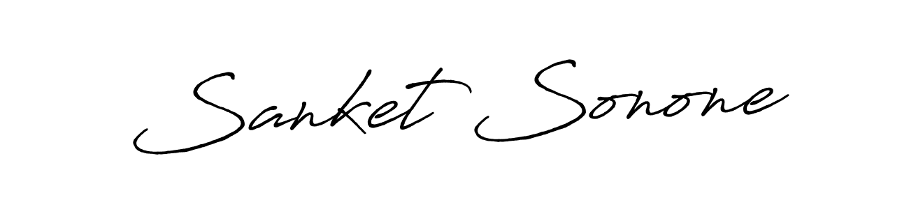 Make a beautiful signature design for name Sanket Sonone. With this signature (Antro_Vectra_Bolder) style, you can create a handwritten signature for free. Sanket Sonone signature style 7 images and pictures png