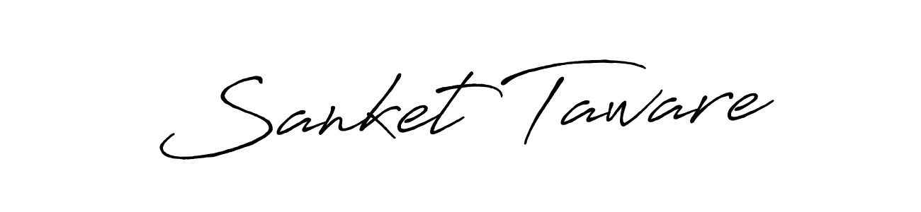 Sanket Taware stylish signature style. Best Handwritten Sign (Antro_Vectra_Bolder) for my name. Handwritten Signature Collection Ideas for my name Sanket Taware. Sanket Taware signature style 7 images and pictures png