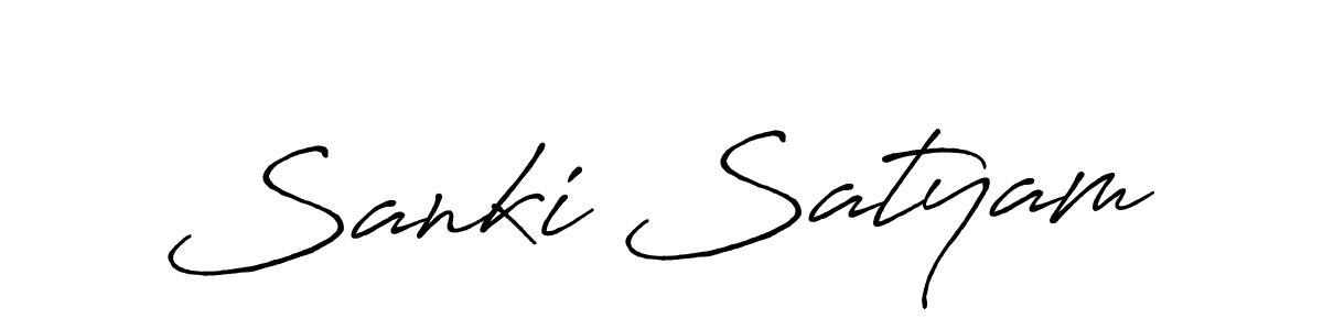 Make a beautiful signature design for name Sanki Satyam. Use this online signature maker to create a handwritten signature for free. Sanki Satyam signature style 7 images and pictures png