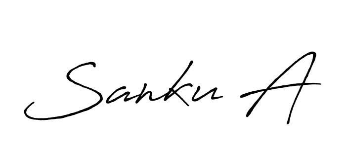 How to make Sanku A name signature. Use Antro_Vectra_Bolder style for creating short signs online. This is the latest handwritten sign. Sanku A signature style 7 images and pictures png