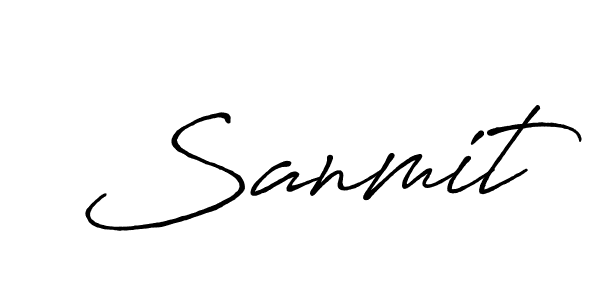 Sanmit stylish signature style. Best Handwritten Sign (Antro_Vectra_Bolder) for my name. Handwritten Signature Collection Ideas for my name Sanmit. Sanmit signature style 7 images and pictures png