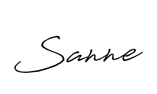 How to make Sanne signature? Antro_Vectra_Bolder is a professional autograph style. Create handwritten signature for Sanne name. Sanne signature style 7 images and pictures png