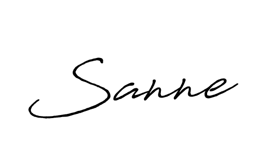 Make a beautiful signature design for name Sanne. With this signature (Antro_Vectra_Bolder) style, you can create a handwritten signature for free. Sanne signature style 7 images and pictures png