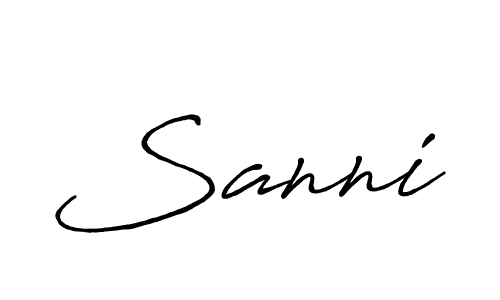 Use a signature maker to create a handwritten signature online. With this signature software, you can design (Antro_Vectra_Bolder) your own signature for name Sanni. Sanni signature style 7 images and pictures png