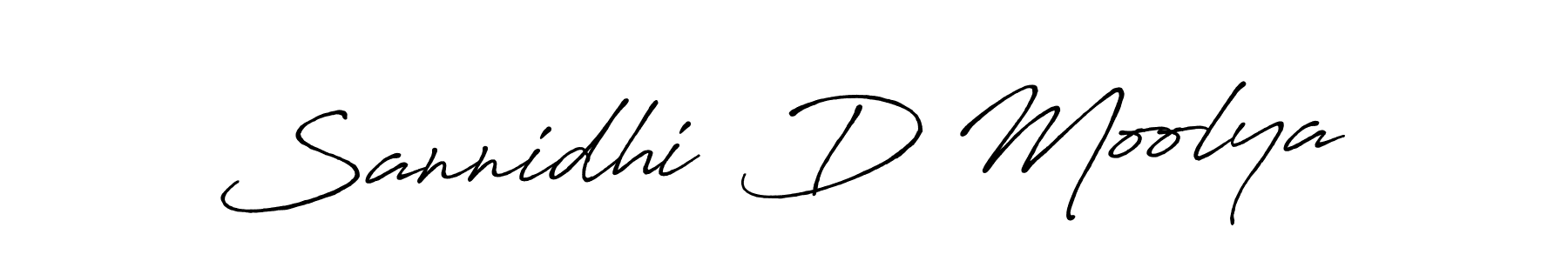 Create a beautiful signature design for name Sannidhi  D Moolya. With this signature (Antro_Vectra_Bolder) fonts, you can make a handwritten signature for free. Sannidhi  D Moolya signature style 7 images and pictures png