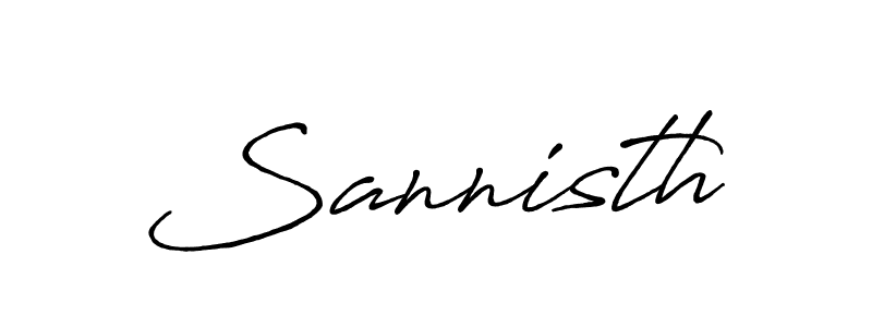 Use a signature maker to create a handwritten signature online. With this signature software, you can design (Antro_Vectra_Bolder) your own signature for name Sannisth. Sannisth signature style 7 images and pictures png
