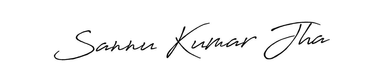 Create a beautiful signature design for name Sannu Kumar Jha. With this signature (Antro_Vectra_Bolder) fonts, you can make a handwritten signature for free. Sannu Kumar Jha signature style 7 images and pictures png