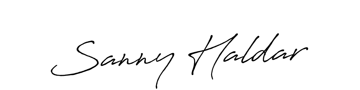 How to make Sanny Haldar signature? Antro_Vectra_Bolder is a professional autograph style. Create handwritten signature for Sanny Haldar name. Sanny Haldar signature style 7 images and pictures png