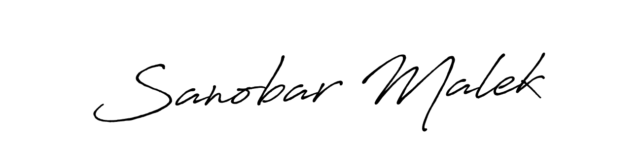 Use a signature maker to create a handwritten signature online. With this signature software, you can design (Antro_Vectra_Bolder) your own signature for name Sanobar Malek. Sanobar Malek signature style 7 images and pictures png