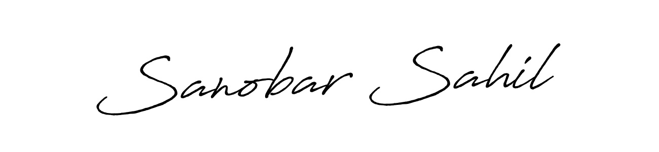 Design your own signature with our free online signature maker. With this signature software, you can create a handwritten (Antro_Vectra_Bolder) signature for name Sanobar Sahil. Sanobar Sahil signature style 7 images and pictures png