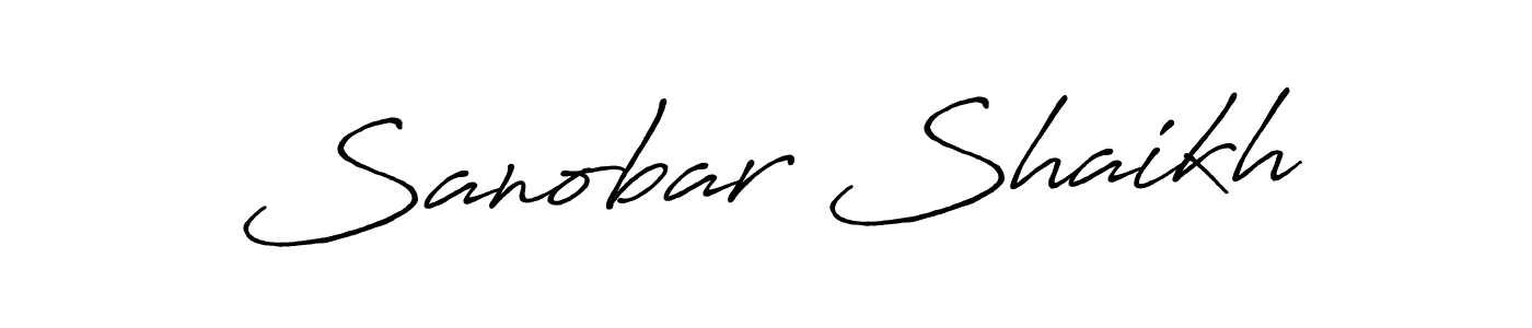 Use a signature maker to create a handwritten signature online. With this signature software, you can design (Antro_Vectra_Bolder) your own signature for name Sanobar Shaikh. Sanobar Shaikh signature style 7 images and pictures png