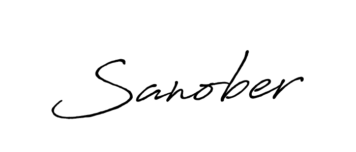 Sanober stylish signature style. Best Handwritten Sign (Antro_Vectra_Bolder) for my name. Handwritten Signature Collection Ideas for my name Sanober. Sanober signature style 7 images and pictures png