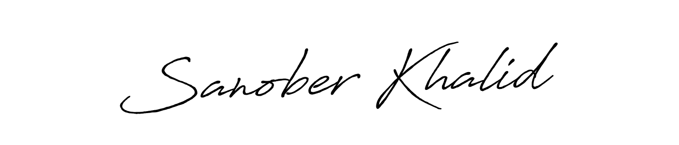 Make a beautiful signature design for name Sanober Khalid. With this signature (Antro_Vectra_Bolder) style, you can create a handwritten signature for free. Sanober Khalid signature style 7 images and pictures png