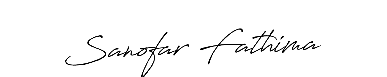 How to make Sanofar Fathima name signature. Use Antro_Vectra_Bolder style for creating short signs online. This is the latest handwritten sign. Sanofar Fathima signature style 7 images and pictures png
