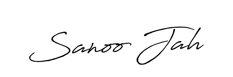 How to make Sanoo Jah name signature. Use Antro_Vectra_Bolder style for creating short signs online. This is the latest handwritten sign. Sanoo Jah signature style 7 images and pictures png