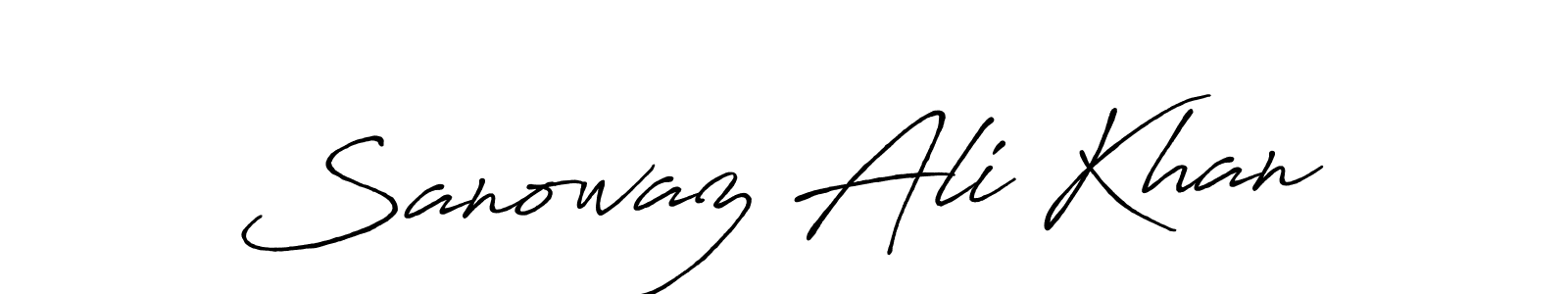 How to make Sanowaz Ali Khan name signature. Use Antro_Vectra_Bolder style for creating short signs online. This is the latest handwritten sign. Sanowaz Ali Khan signature style 7 images and pictures png