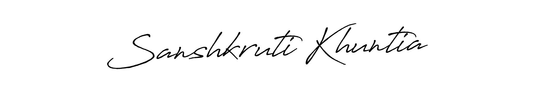 if you are searching for the best signature style for your name Sanshkruti Khuntia. so please give up your signature search. here we have designed multiple signature styles  using Antro_Vectra_Bolder. Sanshkruti Khuntia signature style 7 images and pictures png